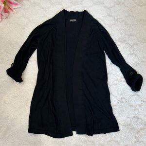 Express - Black, 100% Cotton Open Cardigan 3/4 or Full Sleeve - XS